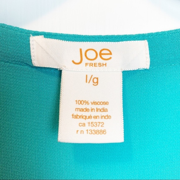 Joe Fresh - Teal Embroidered Top - Sz. Lg - Picture 4 of 4
